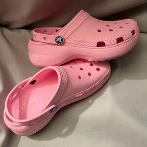 Crocs Women's Classic Platform Clog in Flamingo - W8